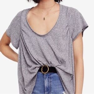 We the People Free People Size Small Oversized Gray Nori Tee
